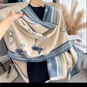 Baby Blue & Cream Wrap/Scarf